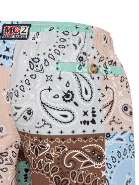 Mid-length swim-shorts Caprese Jr with bandanna patch print