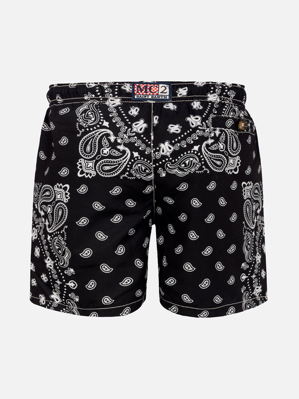 Mid-length swim-shorts Caprese Jr with bandanna print