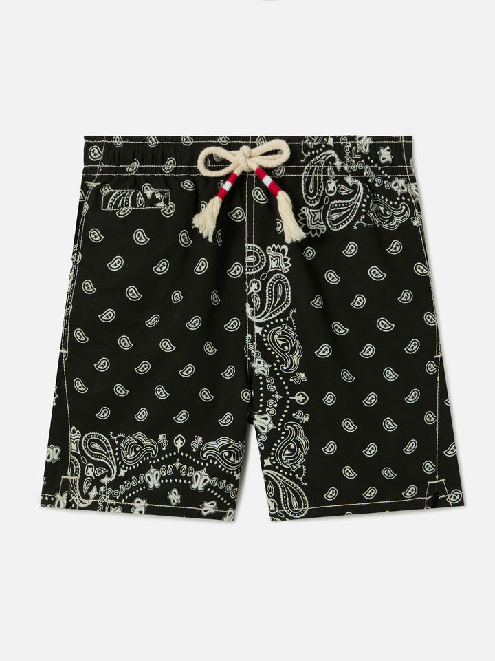 Caprese Jr swim shorts with black bandana print