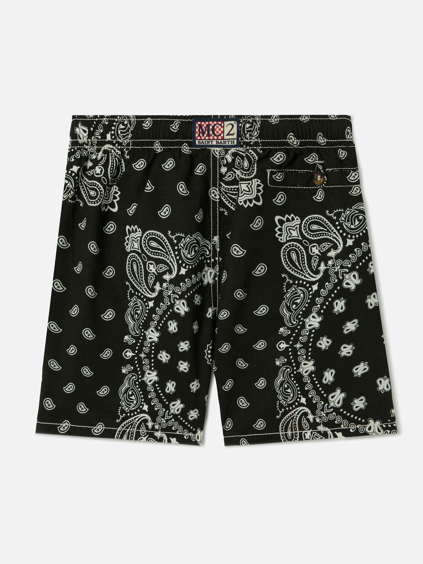 Caprese Jr swim shorts with black bandana print