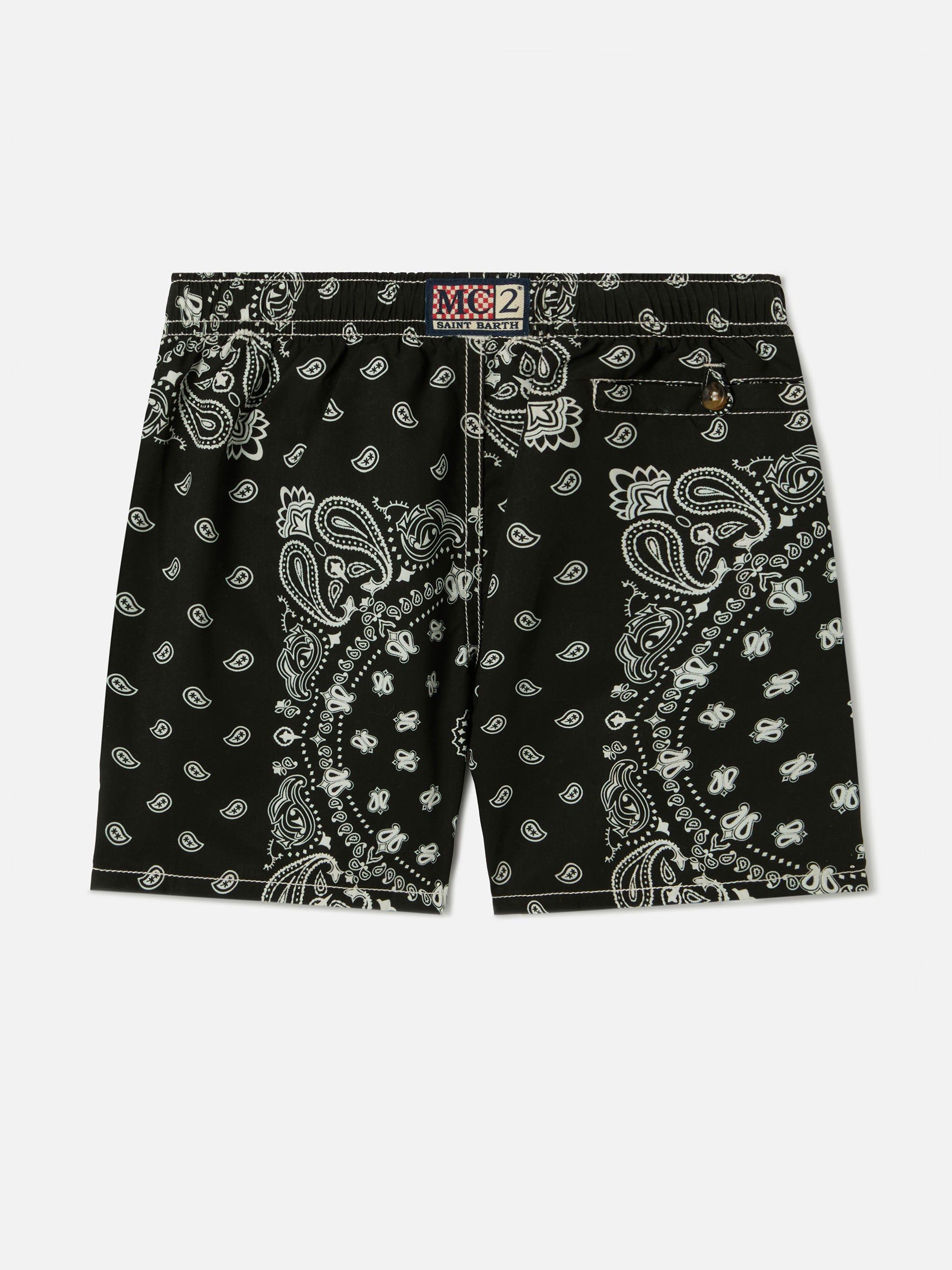 Caprese Jr swim shorts with black bandana print – MC2 Saint Barth
