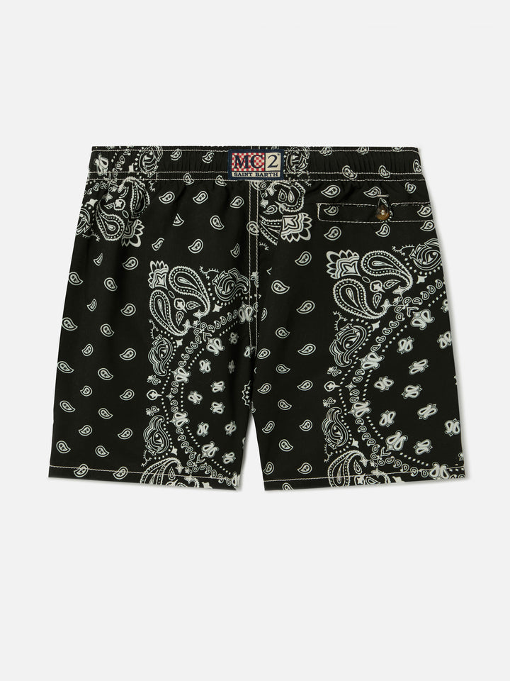 Caprese Jr swim shorts with black bandana print