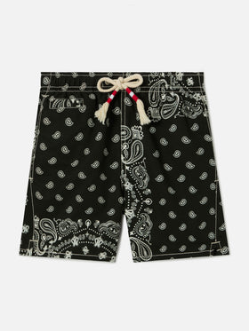 Caprese Jr swim shorts with black bandana print