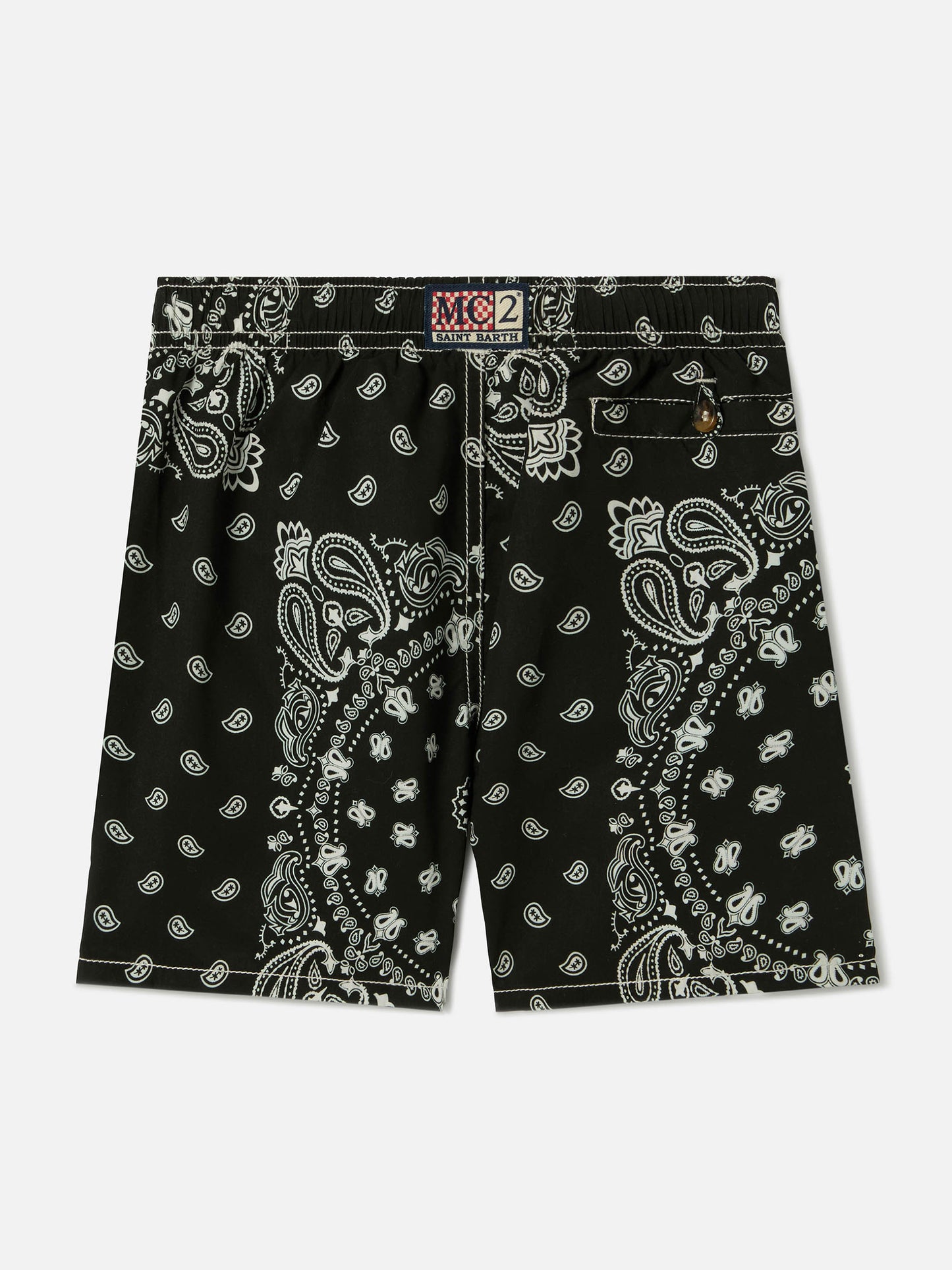 Caprese Jr swim shorts with black bandana print