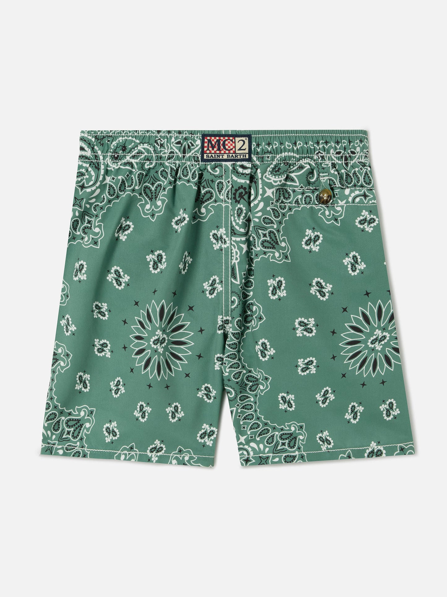 Costume Caprese Jr con stampa bandana verde militare