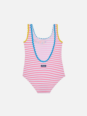 Girl one piece swimsuit with embroidery - MC2 Saint Barth