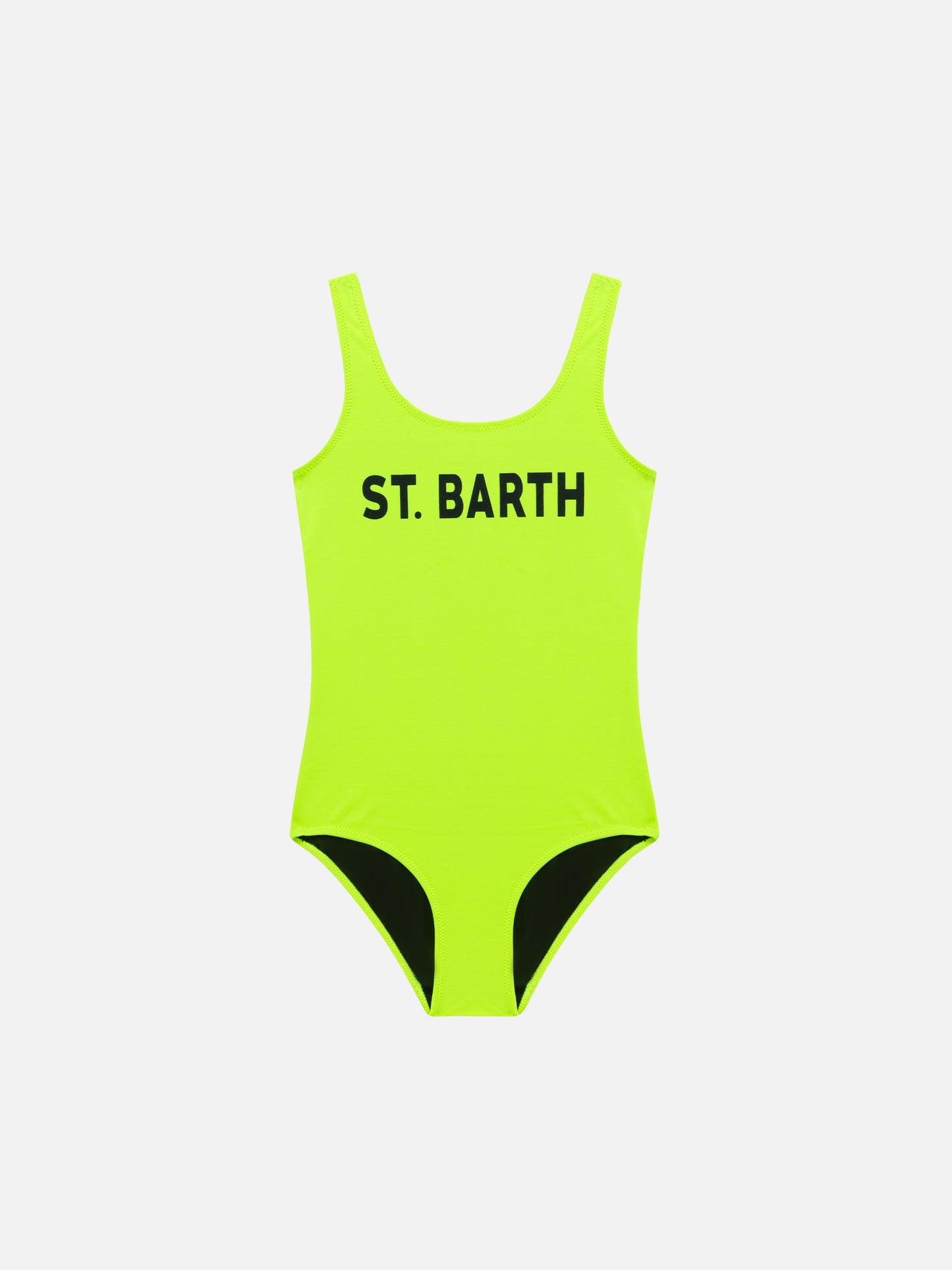 St. Barth print yellow fluo girl's one piece swimsuit