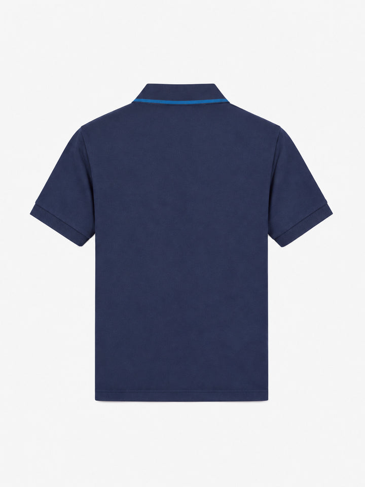 Polo en piqué de coton bleu pour garçon 