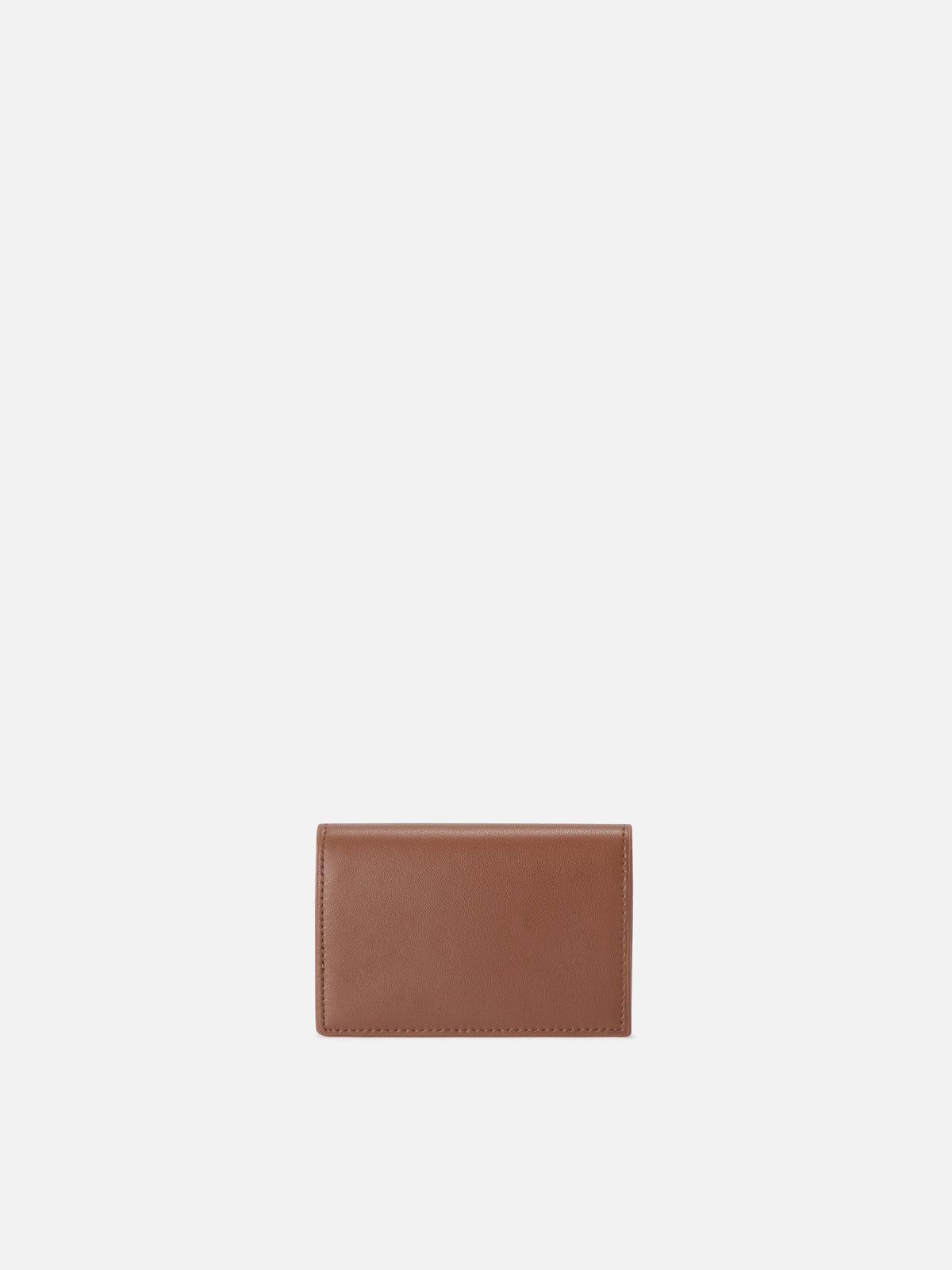 Brown leather card holder with logo print