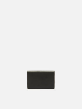 Porte-cartes en cuir noir avec logo imprimé 