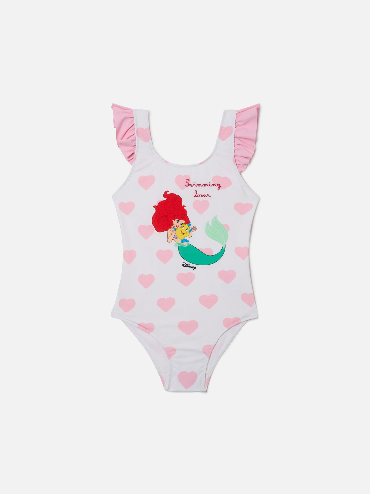 Carol one-piece swimsuit with Ariel and heart print | Special Edition