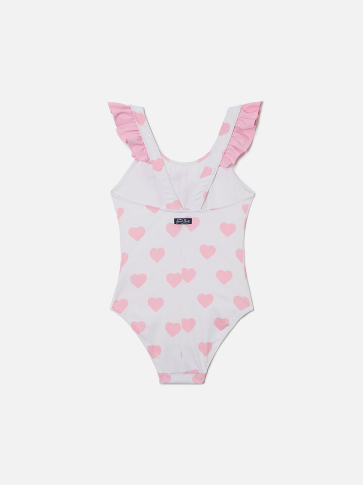 Carol one-piece swimsuit with Ariel and heart print | Special Edition