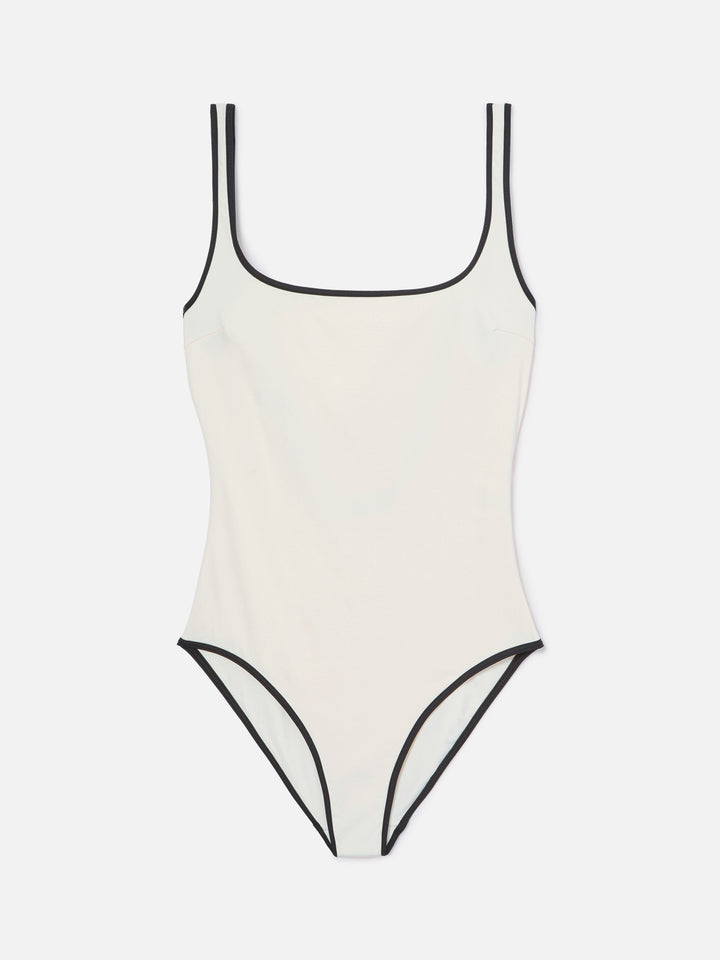 Cassandra String one-piece swimsuit in cream with contrast details