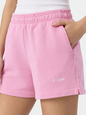Short Cate in cotone con ricamo St. Barth