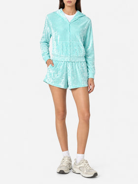 Water green chenille Cate shorts