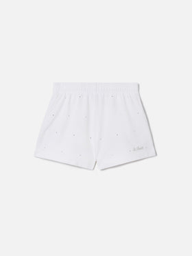 Cate light cotton shorts with rhinestones