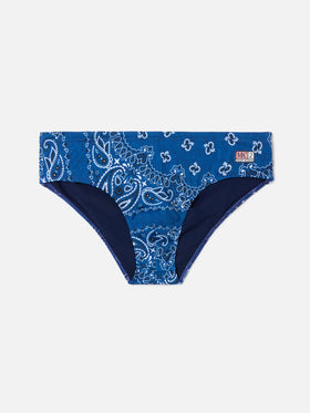 Cayo navy bandanna print swim briefs
