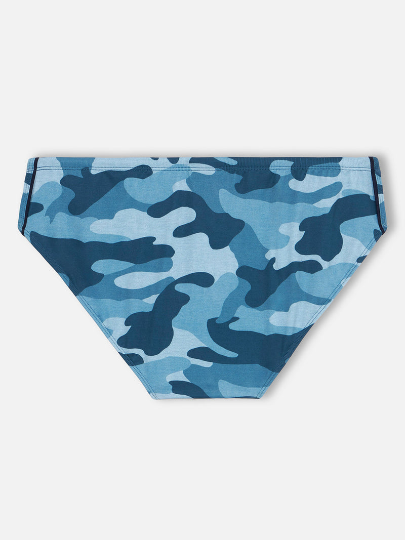 Slip da bagno da uomo in denim mimetico Cayo