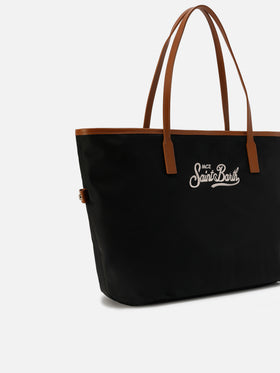 Borsa City nera large in nylon