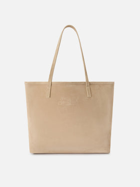Borsa City regular in camoscio beige