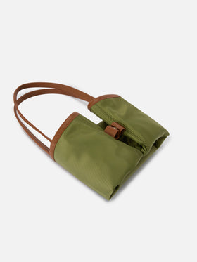 Military green City medium nylon bag