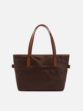Borsa City medium in nylon marrone