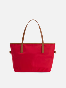 Borsa City medium in nylon rosso