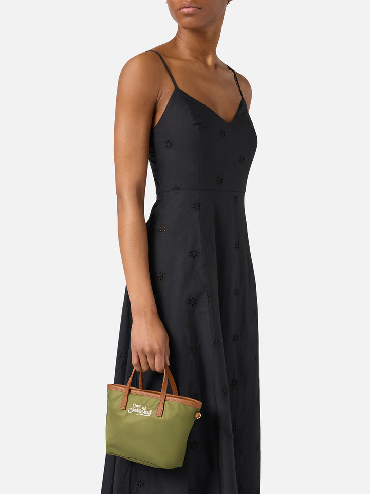 Military green City mini nylon bag