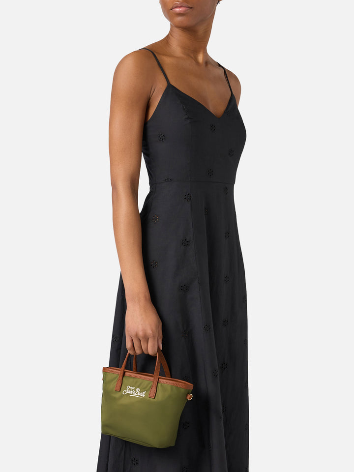 Military green City mini nylon bag