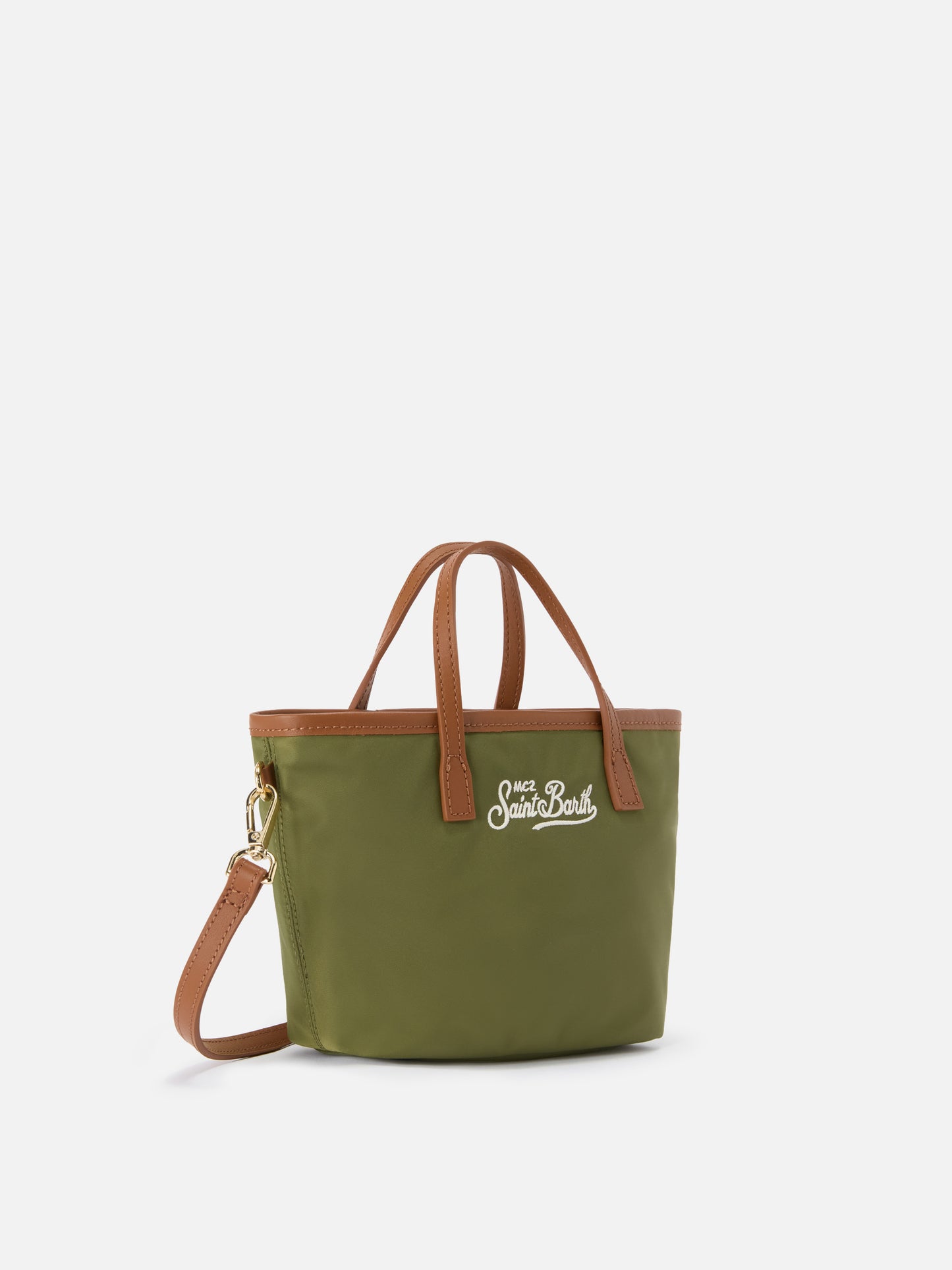 Military green City mini nylon bag