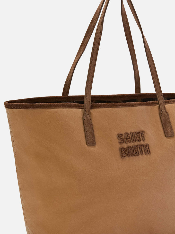 Bolso grande City encerado Nut con bordado del logo 