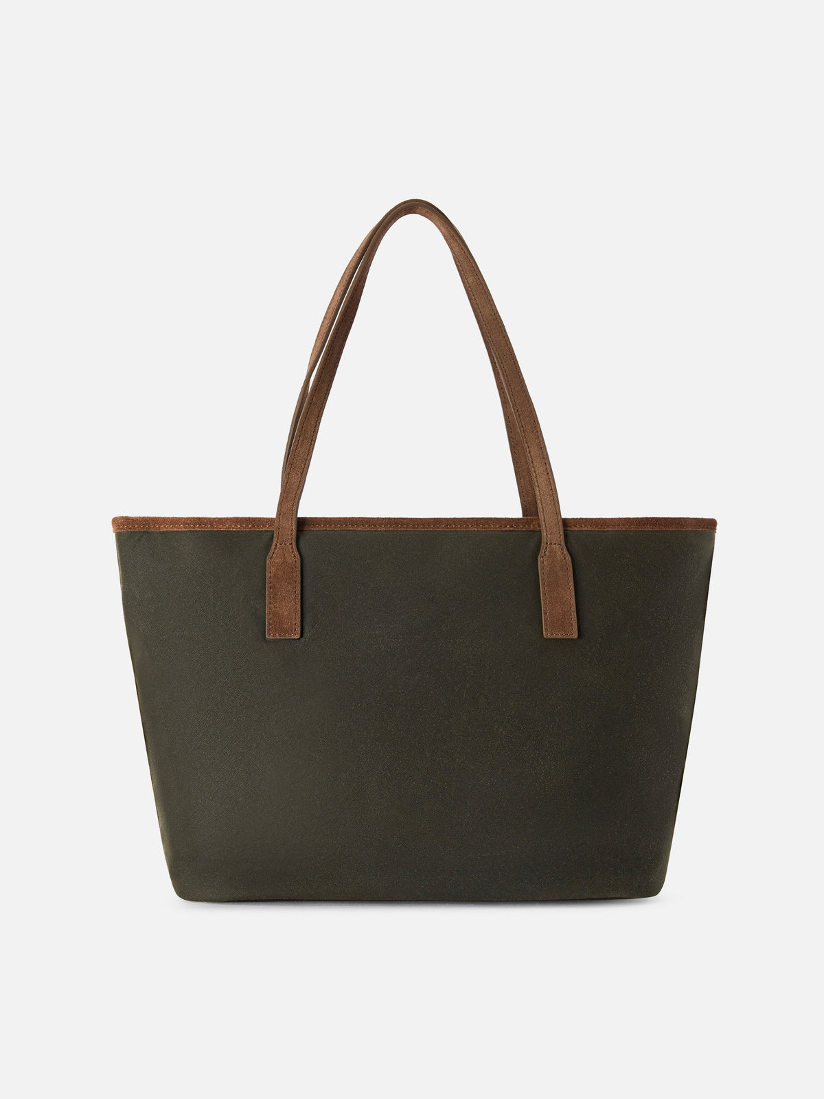 Bolso Medium City encerado verde militar con bordado del logotipo 
