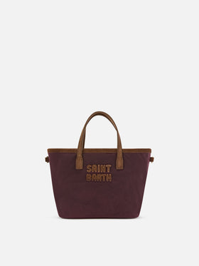 Bolso Bordeaux Mini City encerado con bordado del logo 