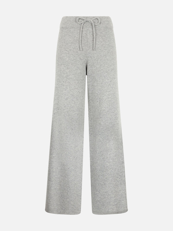 Woman mélange grey knit pants Cambon