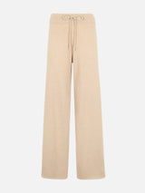 Woman beige cashmere blend knit pants Cambon