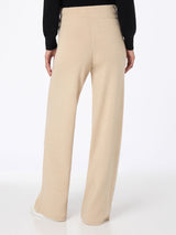 Woman beige cashmere blend knit pants Cambon