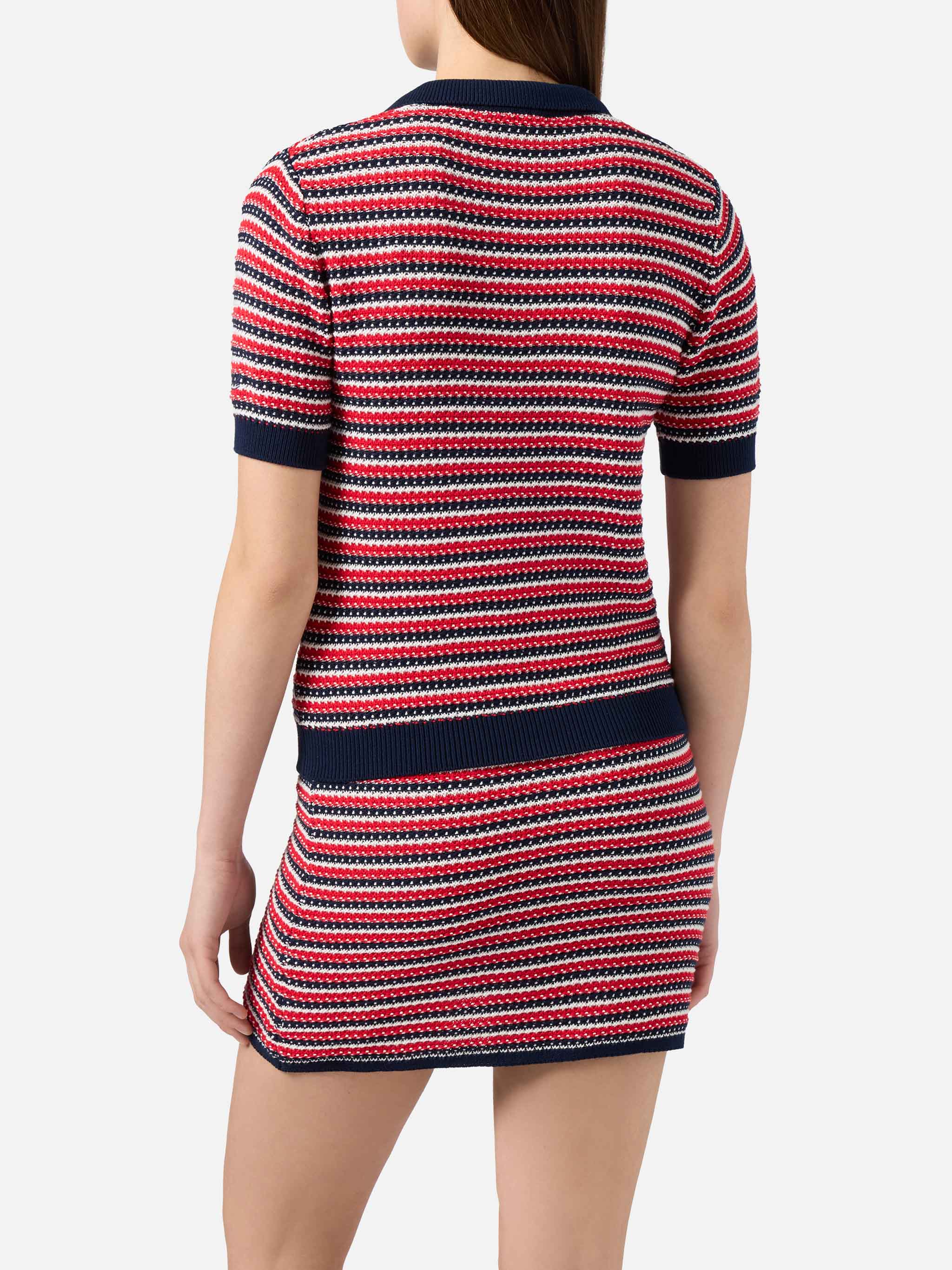 Striped Caddy Ridge cotton knit polo – MC2 Saint Barth