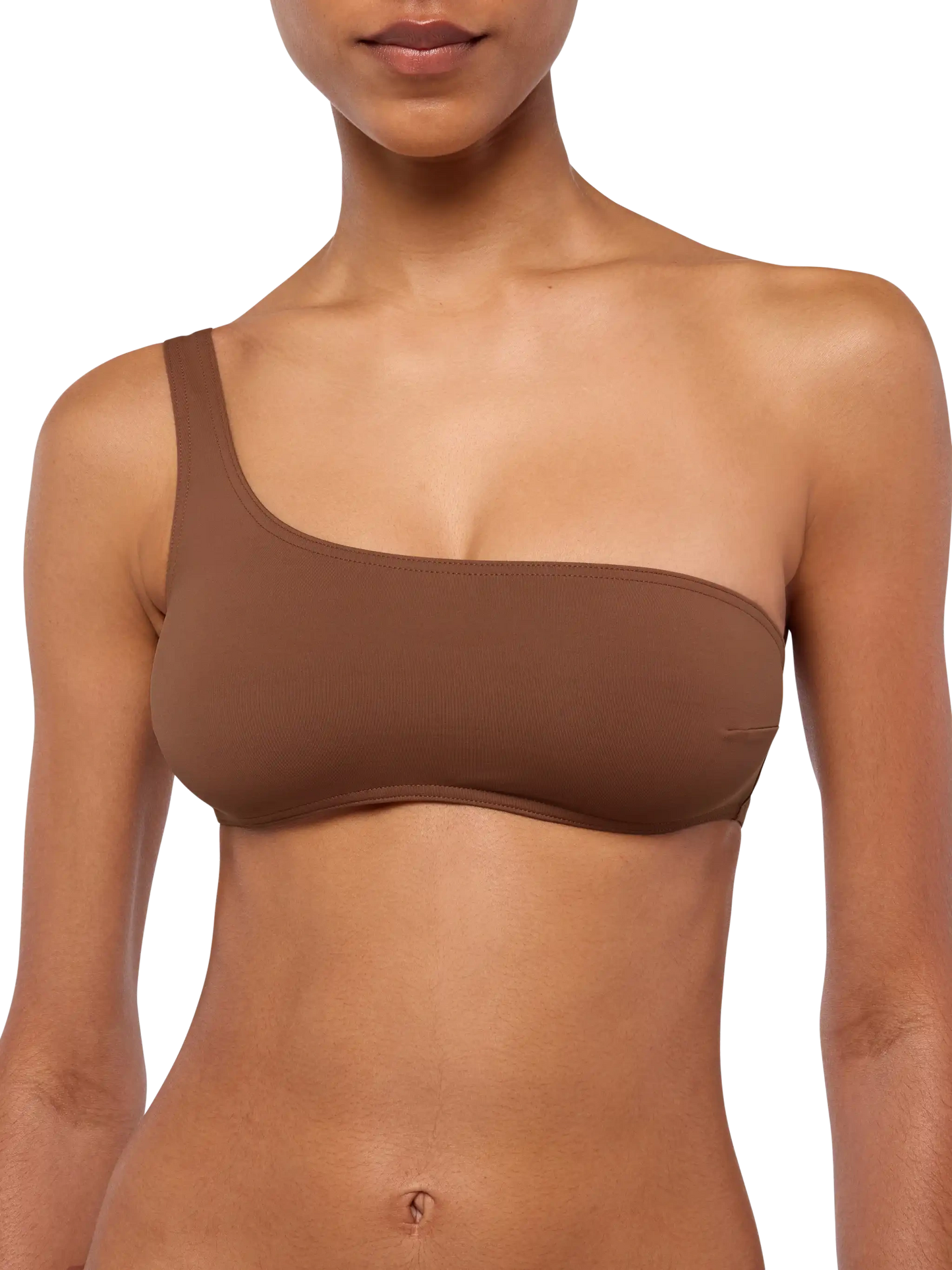 Celestine braunes One-Shoulder-Bralette-Top