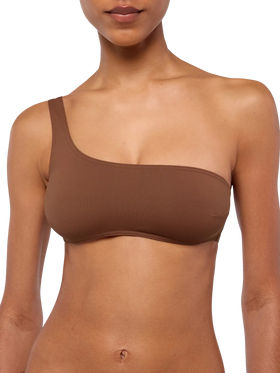 Celestine braunes One-Shoulder-Bralette-Top