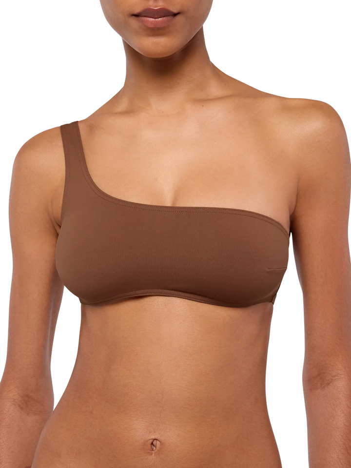 Celestine brown one-shoulder bralette top - MC2 Saint Barth