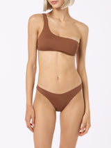 Bikini a bralette monospalla marrone da donna Celestine Naomi