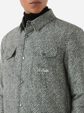 Technic fabric overshirt Chalet with herringbone print