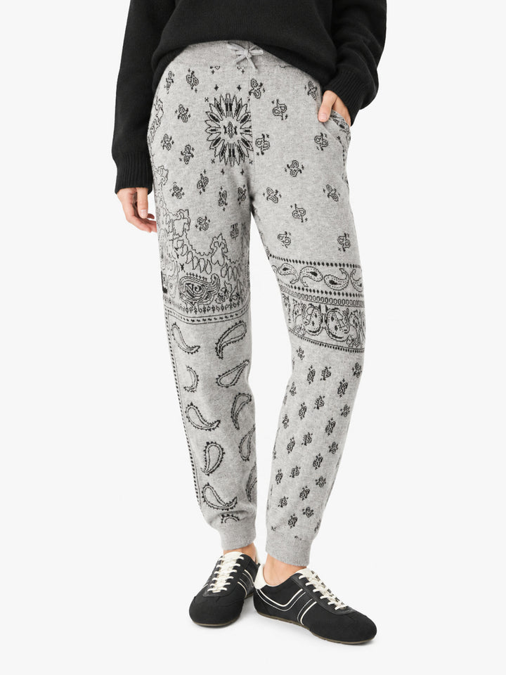 Pantalones de chándal de punto Charlie con estampado de bandana gris 