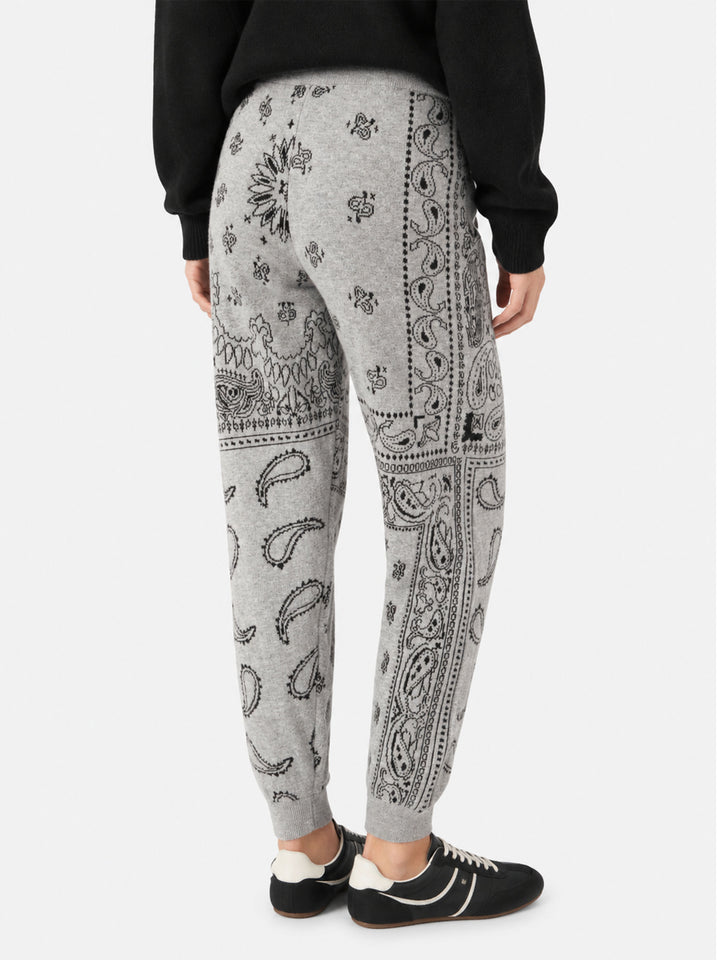 Pantalones de chándal de punto Charlie con estampado de bandana gris 