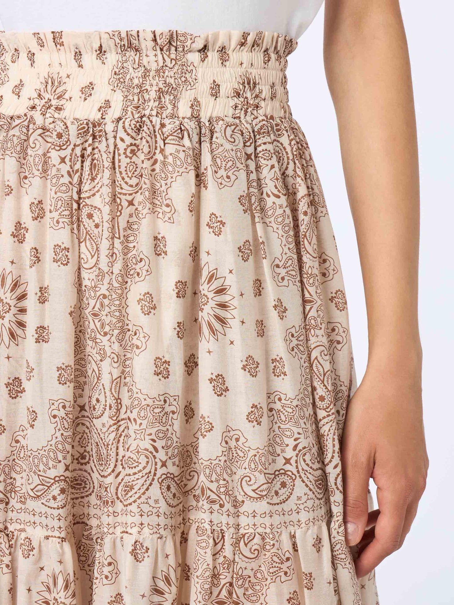 Woman silk voile pleated long skirt Cheyenne