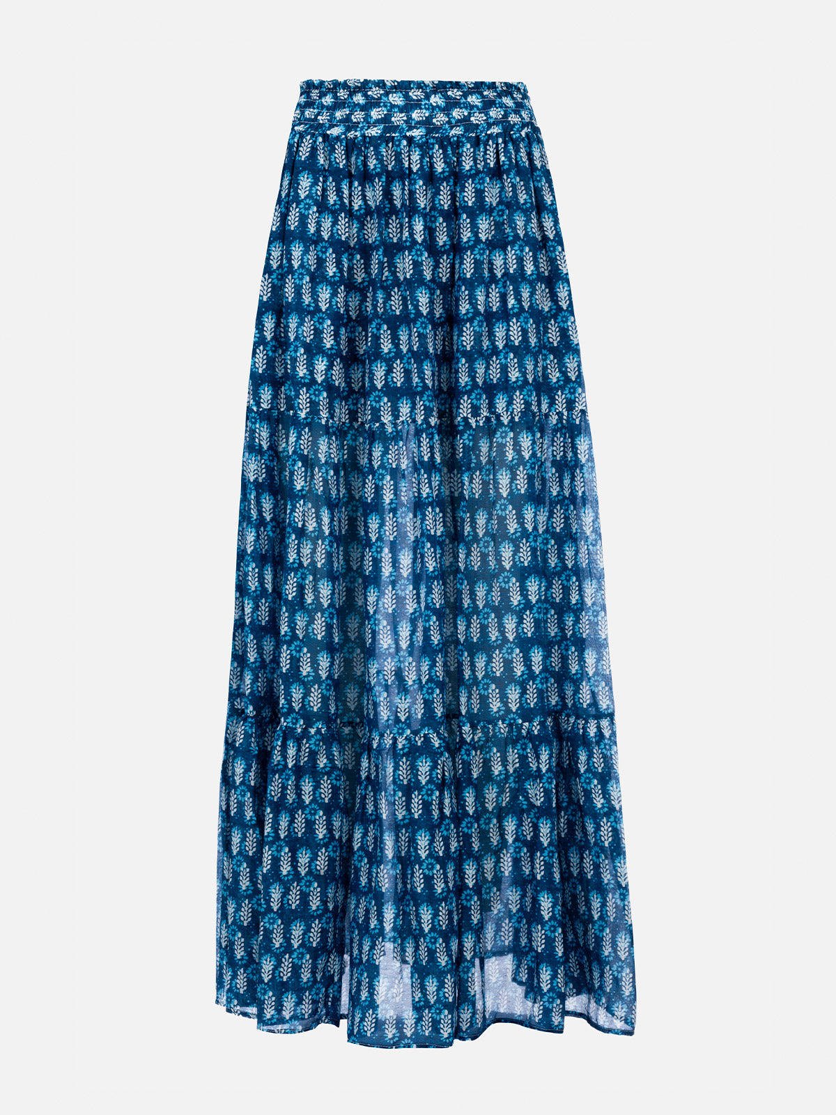 Woman silk voile pleated long skirt Cheyenne - MC2 Saint Barth