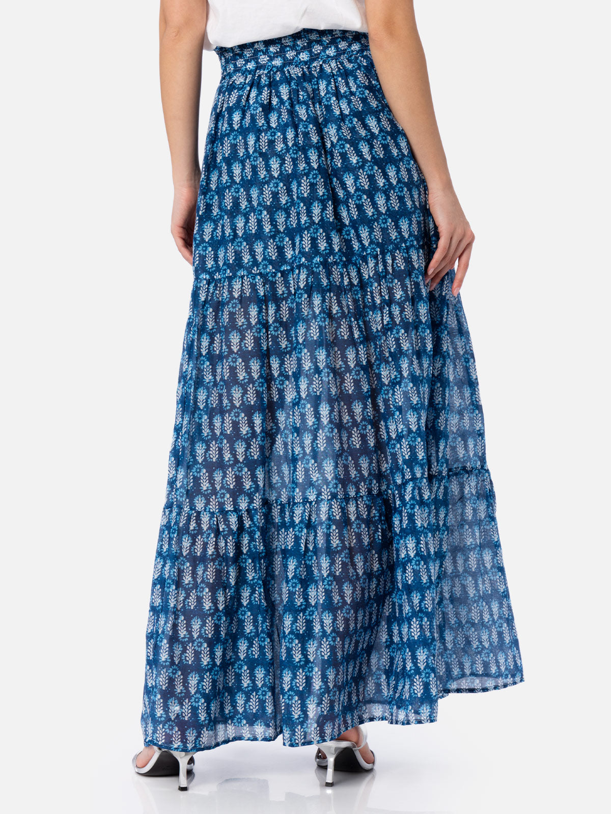 Woman silk voile pleated long skirt Cheyenne - MC2 Saint Barth