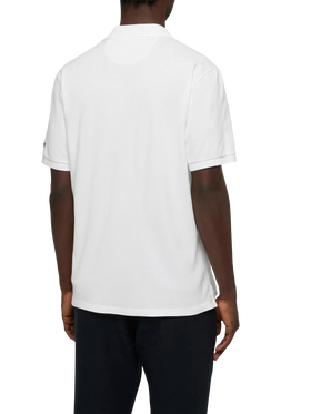 White cotton piquet buttonless polo shirt Charles