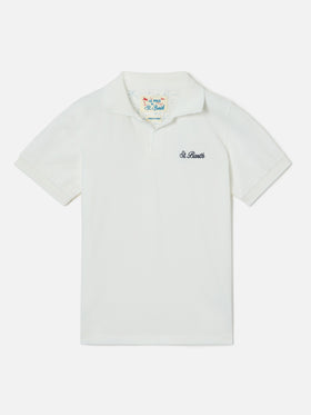 White Charles Jr polo in piquet