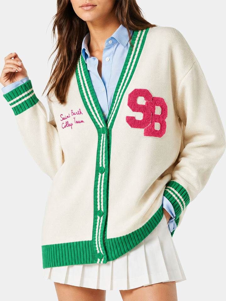Weißer Chloe Cardigan mit Stickerei 